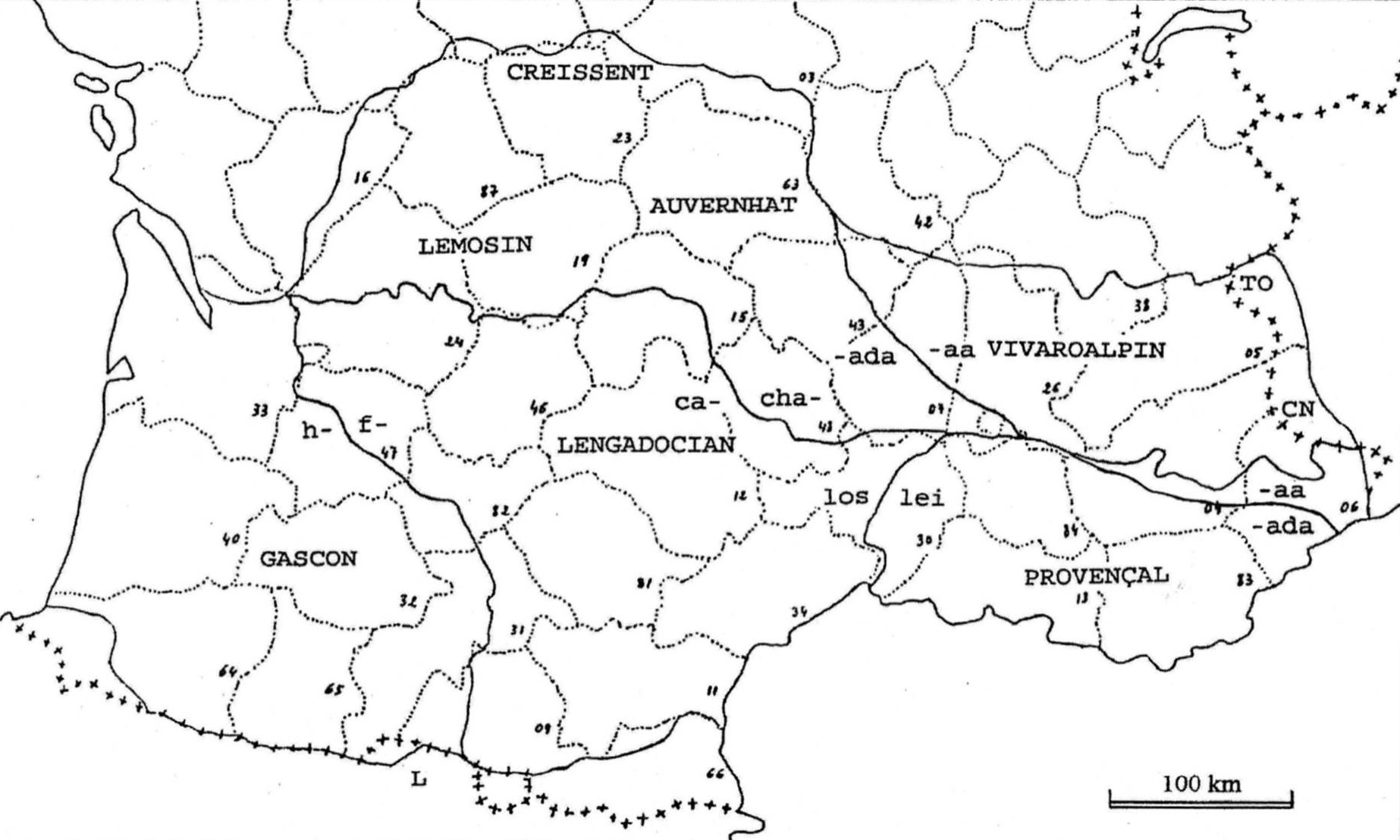 Les grans divisions dialectals de la llengua occitana